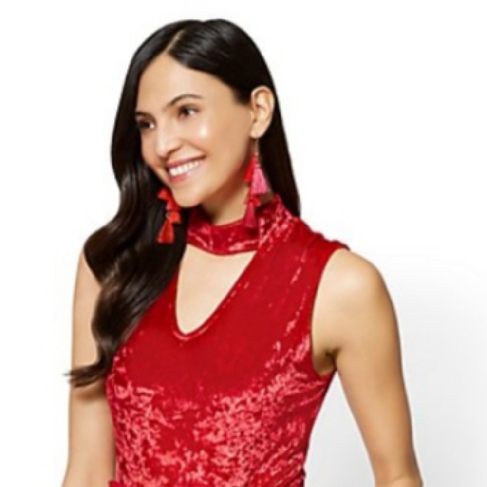 7th Avenue Velvet Choker Bodysuit